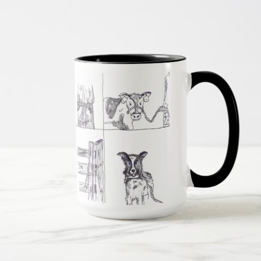 農家の梱包機麻ひものマグ マグカップ (右)