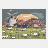 農家の水彩包み紙シート ラッピングペーパーシート (正面2)