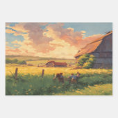 農家の水彩包み紙シート ラッピングペーパーシート (正面3)