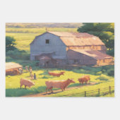 農家の水彩包み紙シート ラッピングペーパーシート (正面)