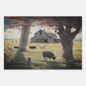 農家の水彩包み紙シート ラッピングペーパーシート (正面3)