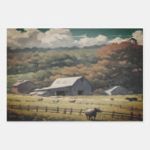 農家の水彩包み紙シート ラッピングペーパーシート (正面2)