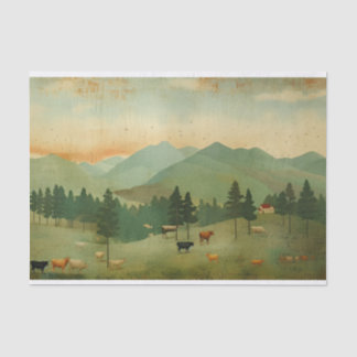 農家の牛のヴィンテージ分離 薄葉紙