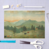 農家の牛のヴィンテージ分離 薄葉紙 (クラフト)