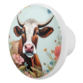 農家の牛の花 セラミックノブ (右)