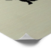 農家の牛シルエットテクスチャーポスター ポスター (角)