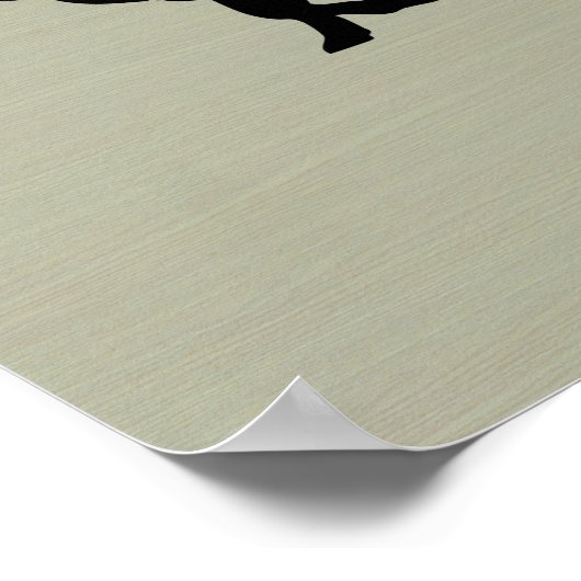 農家の牛シルエットテクスチャーポスター ポスター (角)