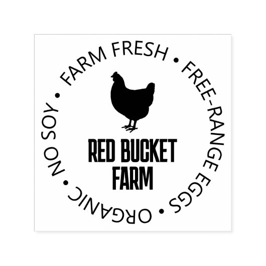 農家の生卵チキンシルエットセルフインキング セルフインキングスタンプ (デザイン)