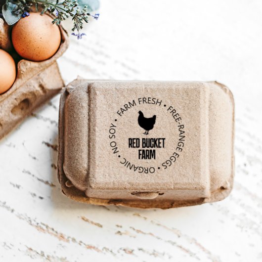 農家の生卵チキンシルエットセルフインキング セルフインキングスタンプ