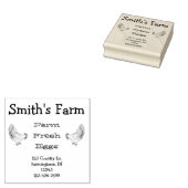 農家の生卵チキンスクエアゴムスタンプ ラバースタンプ (押印)