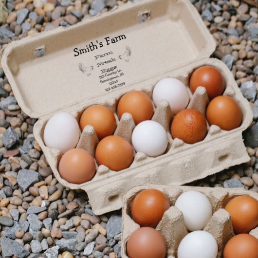 農家の生卵チキンスクエアゴムスタンプ ラバースタンプ