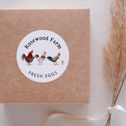 農家の生卵チキン ラウンドシール