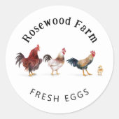 農家の生卵チキン ラウンドシール (正面)