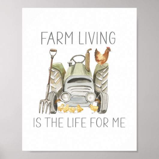 農家の生活は私のための生活の水色の鶏 ポスター (正面)