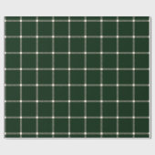 農家の田舎の手で引いた格子模様の濃い松の緑 ラッピングペーパー (フラット)