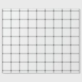 農家の田舎の手で引いた格子灰色の白 ラッピングペーパー (フラット)