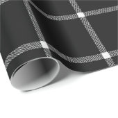 農家の田舎の手描き格子白と黒 ラッピングペーパー (ロールコーナー)