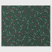 農家の田舎の暗い松の緑の葉のパターン ラッピングペーパー (フラット)