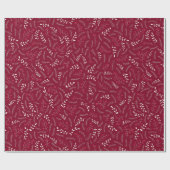 農家の田舎風の葉のパターンかわいい ラッピングペーパー (フラット)