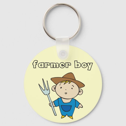 農家の男の子のTシャツおよびギフト キーホルダー (正面)