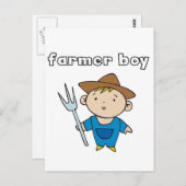 農家の男の子のTシャツおよびギフト ポストカード (正面/裏面)