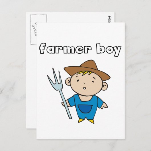 農家の男の子のTシャツおよびギフト ポストカード (正面/裏面)
