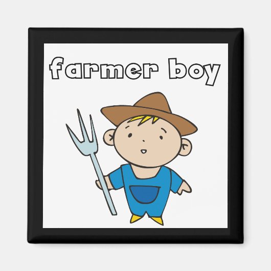 農家の男の子のTシャツおよびギフト マグネット (正面)