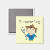 農家の男の子のTシャツおよびギフト マグネット (正面/裏面)