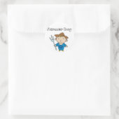 農家の男の子のTシャツおよびギフト ラウンドシール (バッグ)