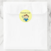 農家の男の子のTシャツおよびギフト ラウンドシール (バッグ)