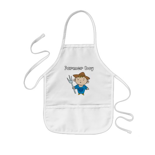 農家の男の子のTシャツおよびギフト 子供用エプロン (正面)