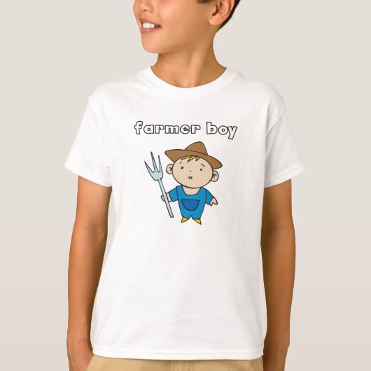 農家の男の子のTシャツおよびギフト Tシャツ (正面)