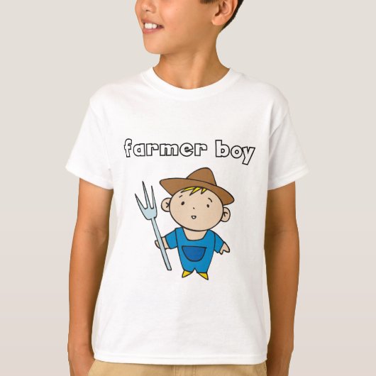 農家の男の子のTシャツおよびギフト Tシャツ (正面)