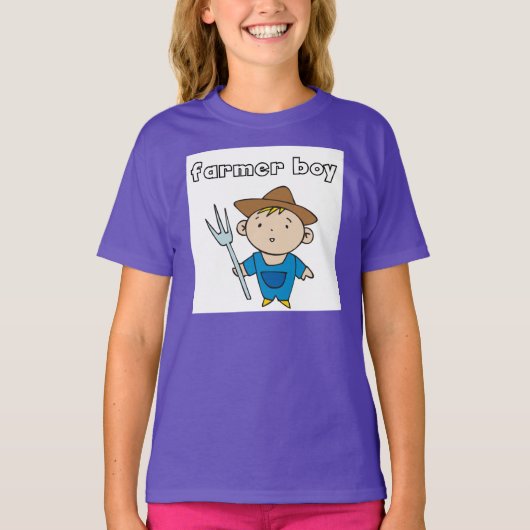 農家の男の子 Tシャツ (正面)