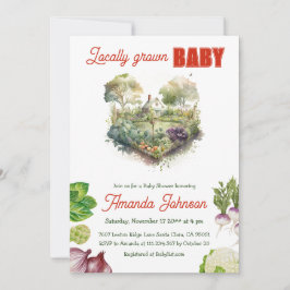 農家の畑の収穫地元で育てられた赤ちゃんシャワー 招待状