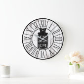 農家の白い木製の素朴なミルク水差しの家の菓子 ラージ壁時計 (ホーム)