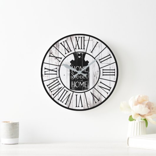 農家の白い木製の素朴なミルク水差しの家の菓子 ラージ壁時計 (ホーム)