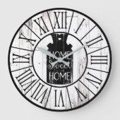 農家の白い木製の素朴なミルク水差しの家の菓子 ラージ壁時計 (正面)