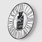 農家の白い木製の素朴なミルク水差しの農場の菓子 ラージ壁時計 (傾斜)