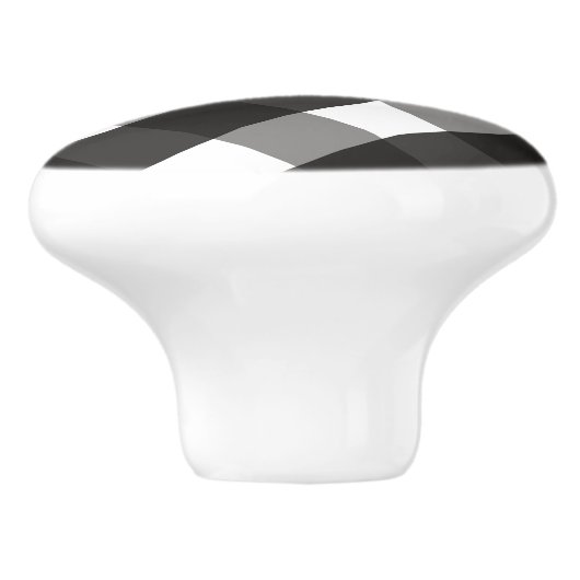 農家の白黒ギンガムの点検 セラミックノブ (側面)