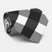 農家の白黒ギンガムチェック ネクタイ (ロール)