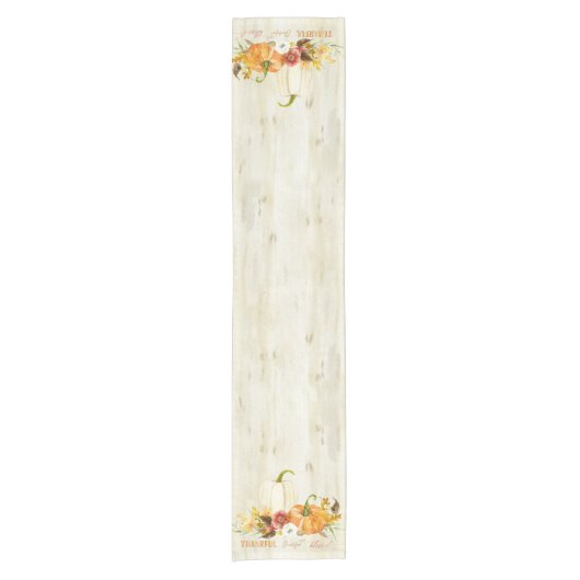 農家の秋の装飾の感謝している感謝した賛美された芸術 ショートテーブルランナー (正面)