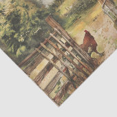 農家の納屋と鶏のデコパージュ 薄葉紙 (詳細)