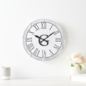 農家の素朴で白く及びフェイクで白い木製の数字 ラージ壁時計 (ホーム)