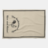 農家の素朴な鶏のカスタム家族 キッチンタオル (横)