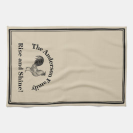 農家の素朴な鶏のカスタム家族 キッチンタオル