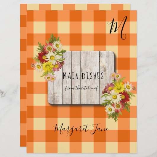 農家の素朴ギンガムレシピ主催者の仕切り (正面/裏面)