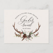 農家の素朴スタッフ性別が赤ちゃんシャワーを明かす 案内ポストカード (正面)