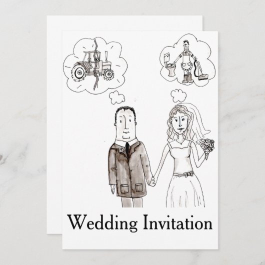 農家の結婚式招待状と結婚して下さい 招待状 (正面/裏面)