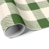 農家の緑の白い手で描かれたバッファローのプレイド ラッピングペーパー (ロールコーナー)